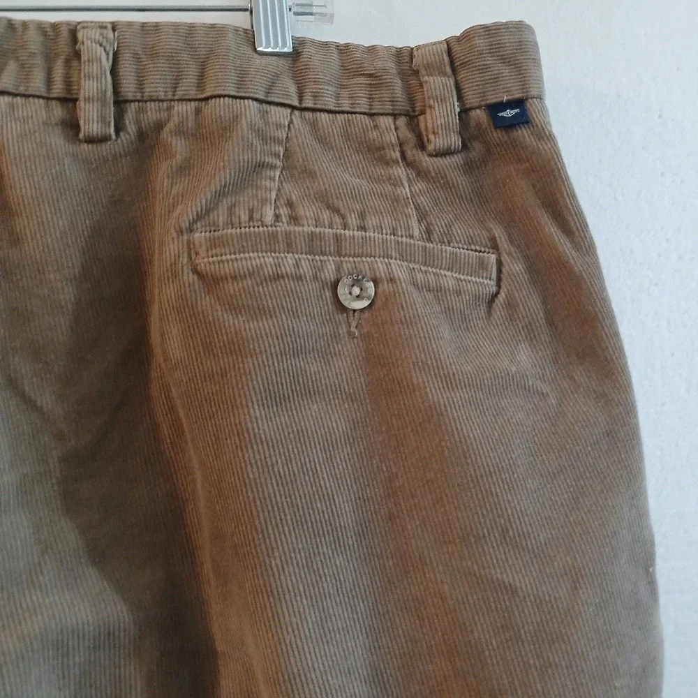 Dockers Men Corduroy Pants Sz 42x30 Brown Outdoor Flat Front Classic Fit